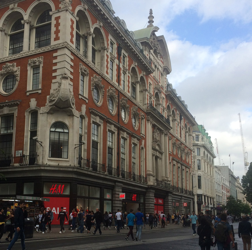 H and M store on Oxford Street in London
