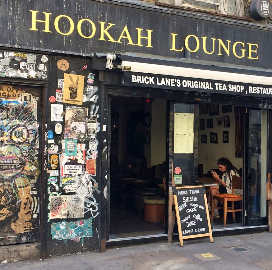 Hookah Lounge cafe on Brick Lane in East London