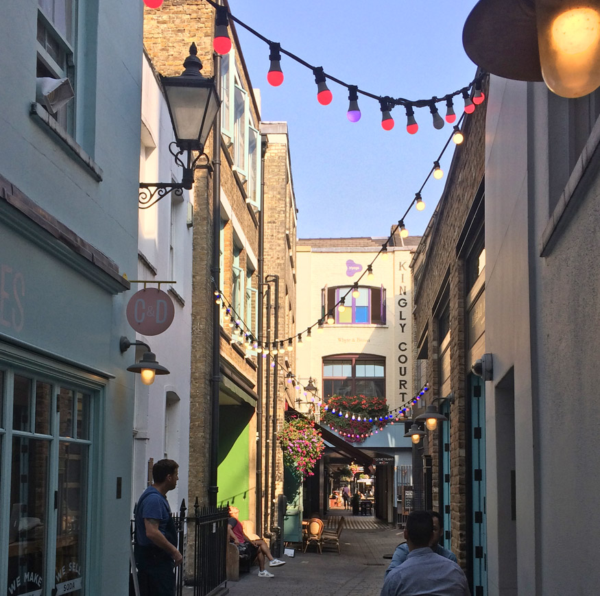 Entrance to Kingly Court in London's Carnaby district