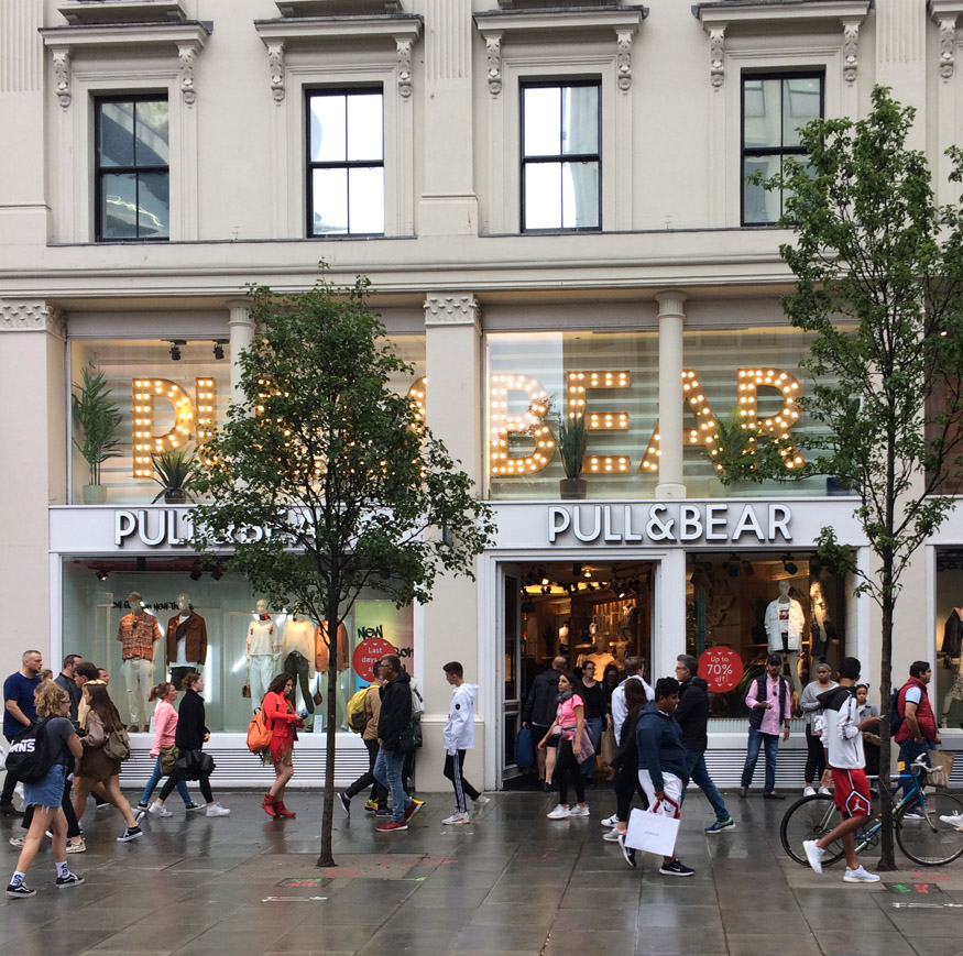 Pull and Bear fashion store on London's Oxford Street