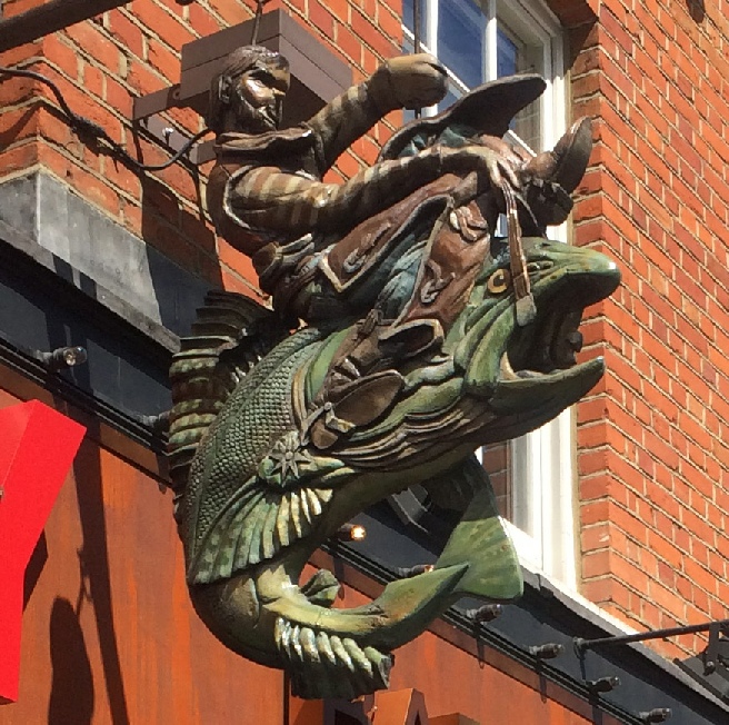 Eyecatching sign at the Big Easy American restaurant on King's Road