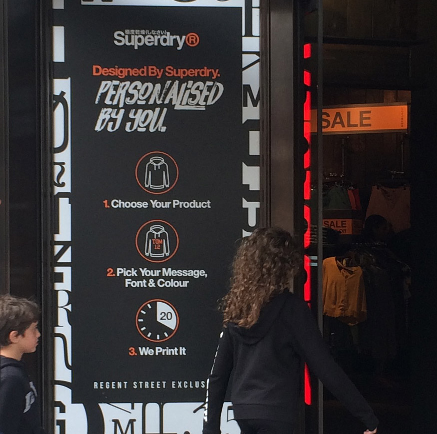 Superdry store entrance on London's Regent Street