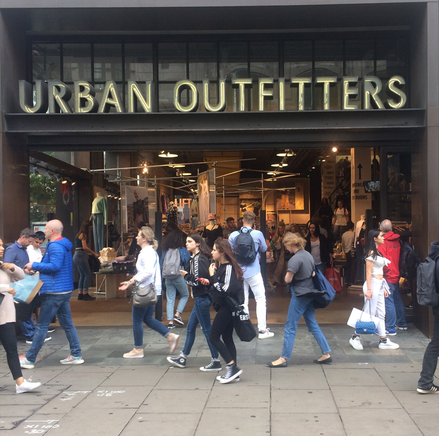 Urban Outfitters store in London at Oxford Circus