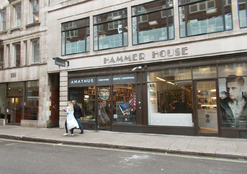 Amathus wine merchants on Wardour Street in Soho