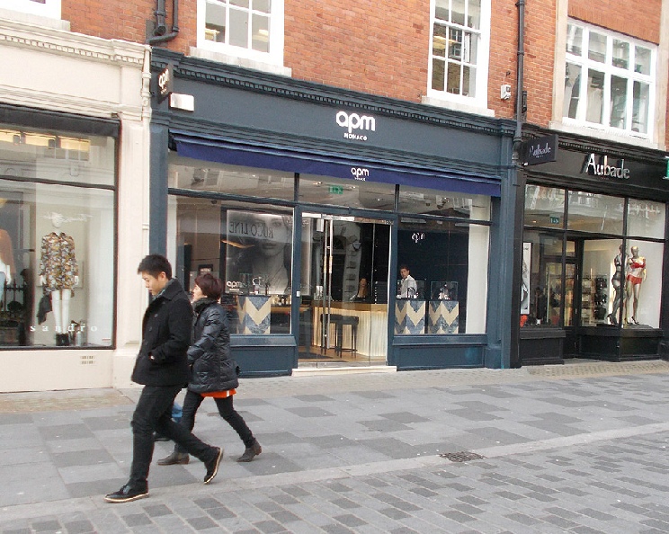 Apm Monaco jewellery shop on South Molton Street in Mayfair