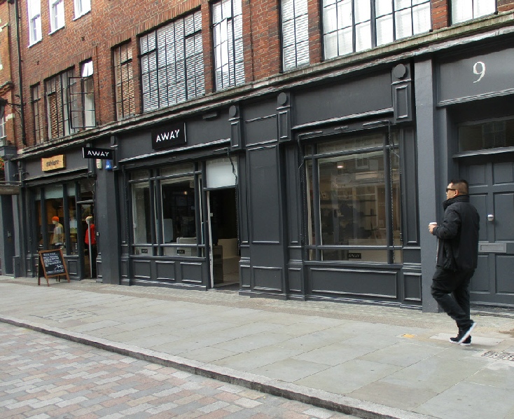 Away luggage shop on Earlham Street near Seven Dials