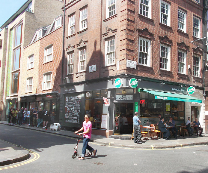 Bar Bruno cafe on Wardour Street in Soho