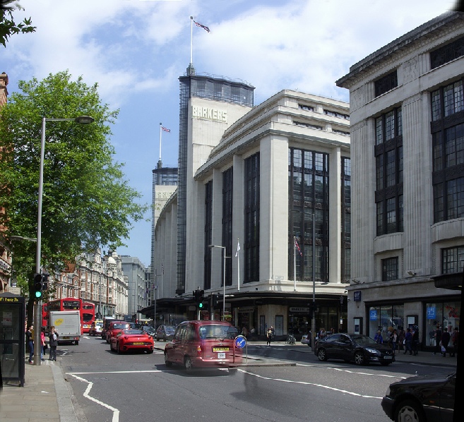 The Barkers building on Kensington High Street