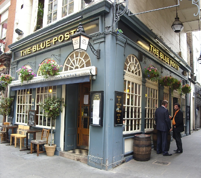 The Blue Posts pub on Rupert Street in London