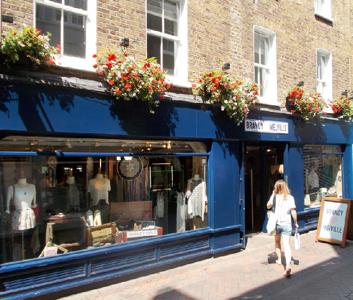 Brandy Melville fashion shop on Foubert’s Place in Carnaby