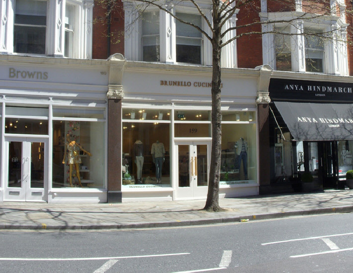 Brunello Cucinelli shop on Sloane Street near to Sloane Square