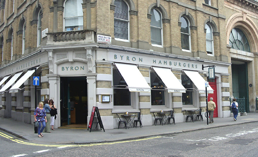 Byron hamburgers restaurant on Wellington Street in London's Covent Garden