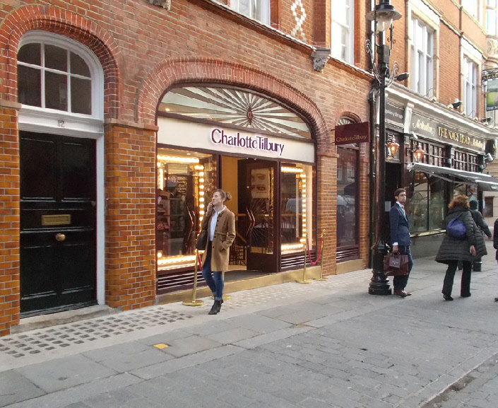 Charlotte Tilbury make-up shop opposite Covent Garden station