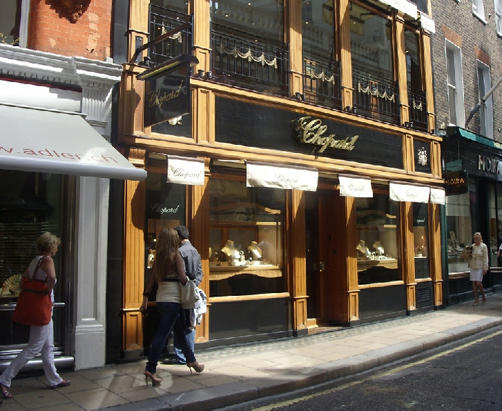 Chopard jewellery shop on New Bond Street in London’s Mayfair