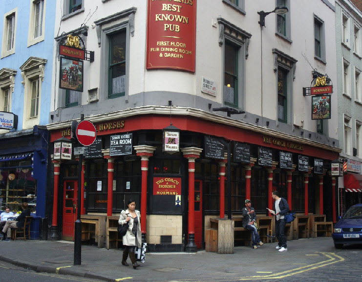 The Coach and Horses pub on Greek Street in London’s Soho