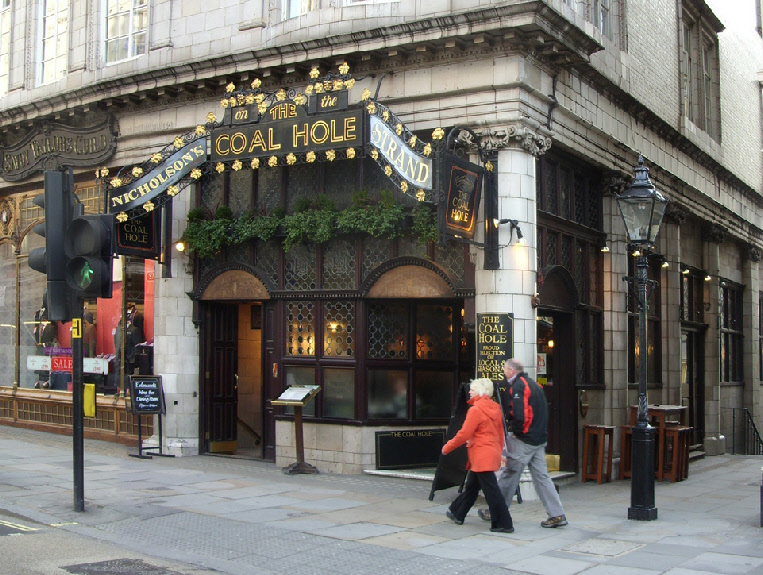 The Coal Hole pub on the Strand in London