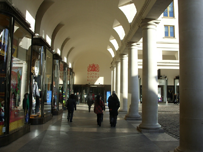 The colonnade around the Piazza at Covent Garden market