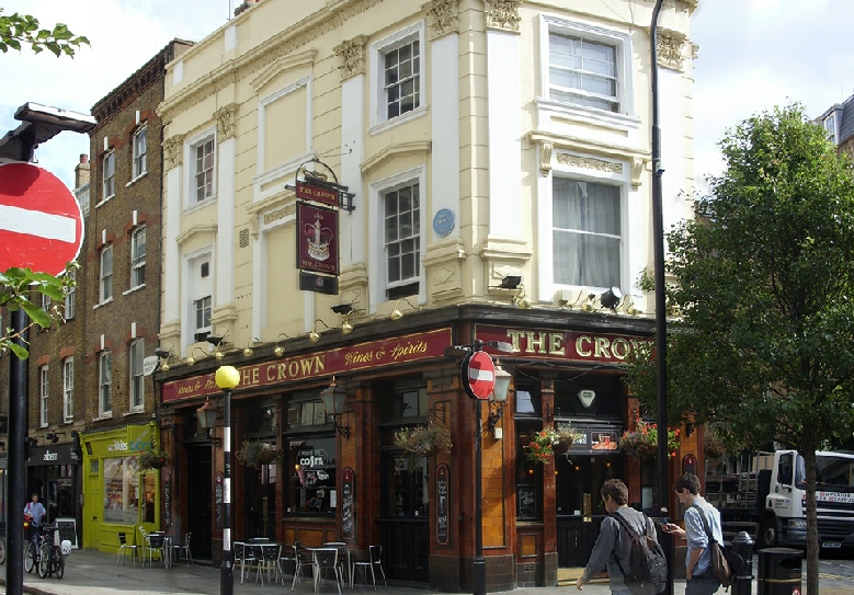 The Crown pub at Seven Dials in London