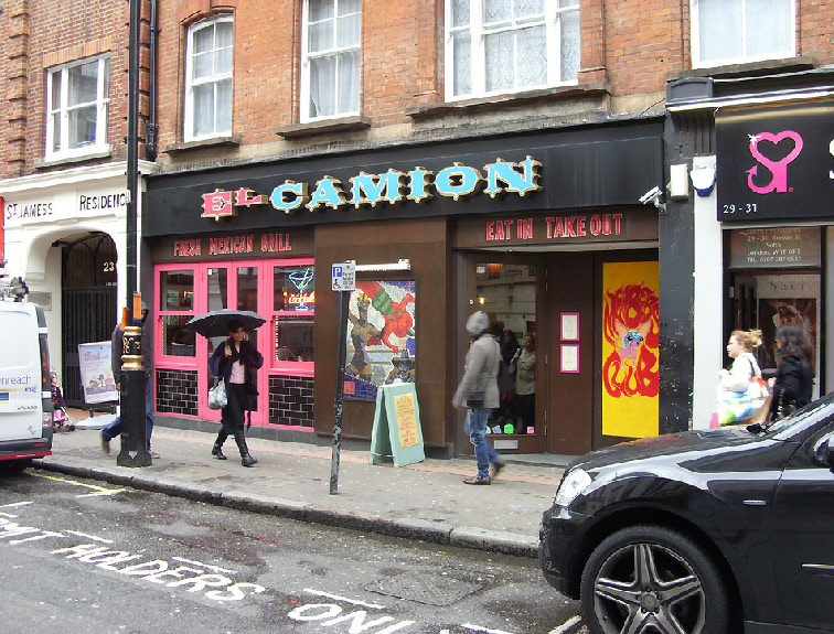 El Camion Mexican restaurant on Brewer Street in London's Soho
