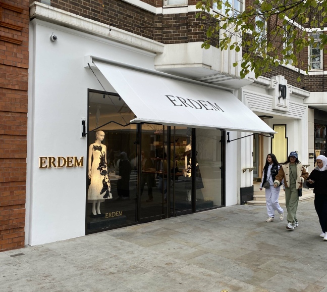 Erdem womenswear shop on Sloane Street in Knightsbridge, London
