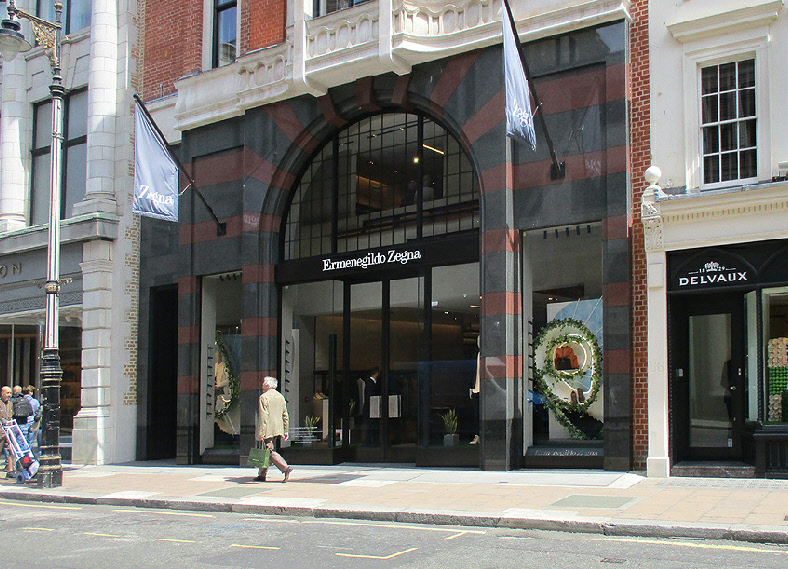 Ermenegildo Zegna menswear shop on New Bond Street in London’s Mayfair