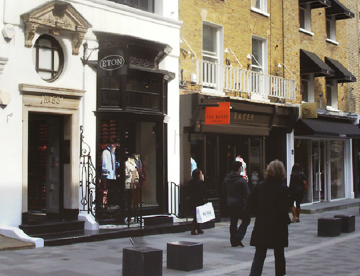 Eton shirts shop on South Molton Street in London’s Mayfair