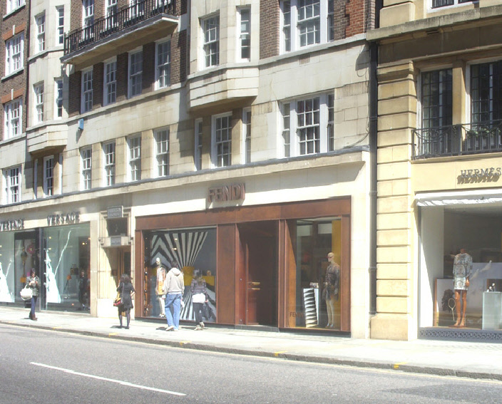 Fendi fashions and bags shop on Sloane Street in Knightsbridge
