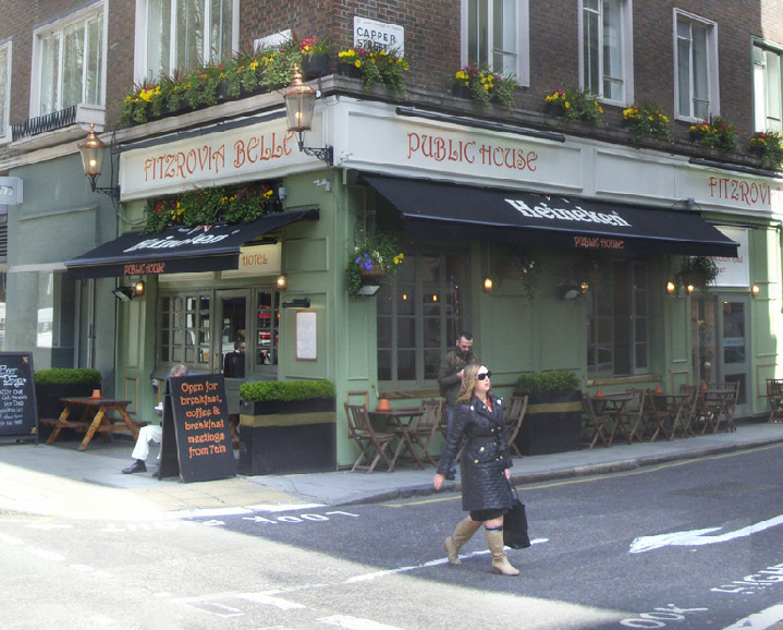 Fitzrovia Belle pub and hotel on Tottenham Court Road in London