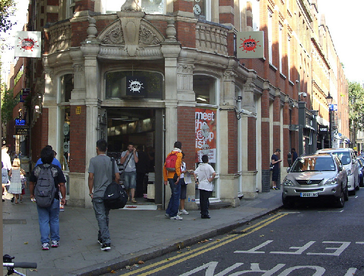 Fopp music store at the end of Earlham Street in London’s Seven Dials