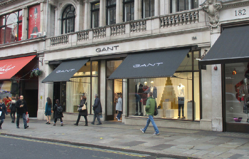 Gant menswear store on London’s Regent Street