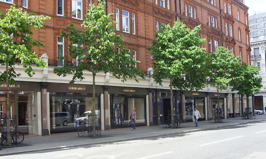 Georgio Armani fashion store on Sloane Street in Knightsbridge