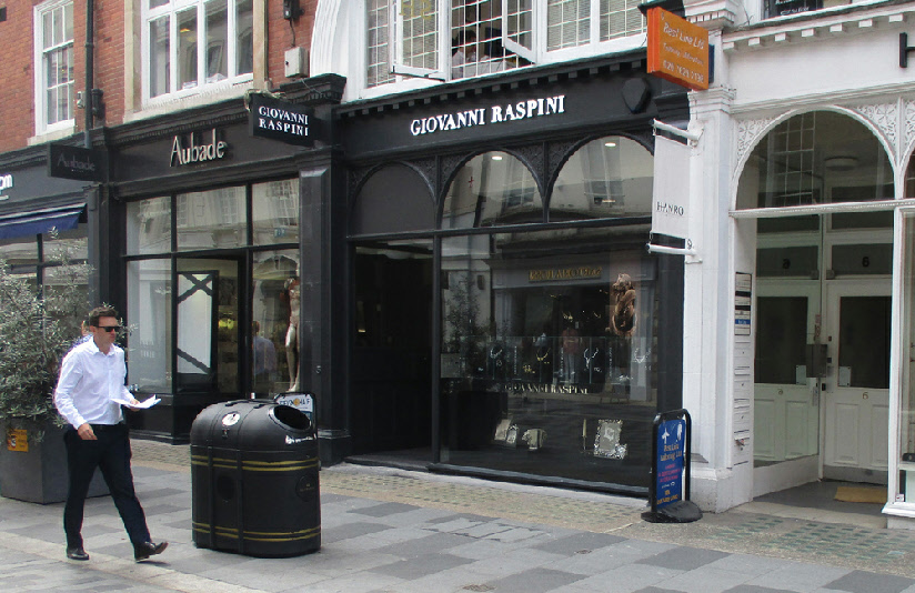 Giovanni Raspini jewellery shop on South Molton Street in Mayfair
