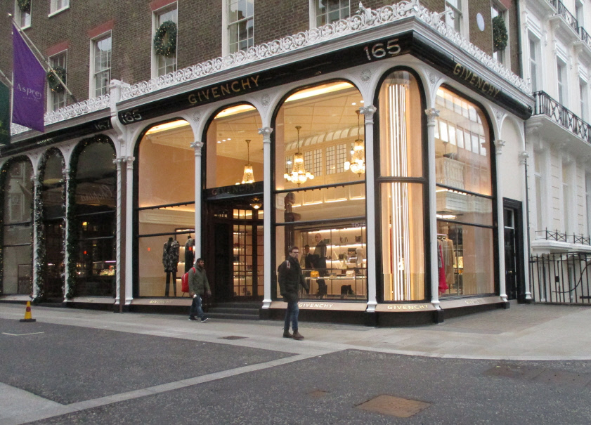 Givenchy shop on New Bond Street in London’s Mayfair