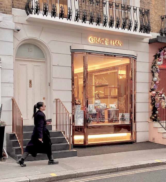 Grace Han handbags shop in London’s Knightsbridge