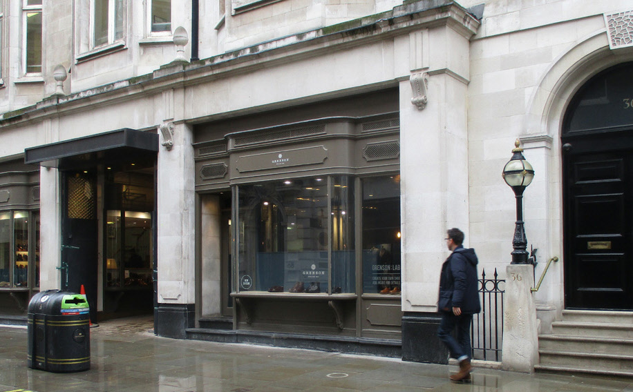 Grenson English shoes shop on Jermyn Street in St. James’s