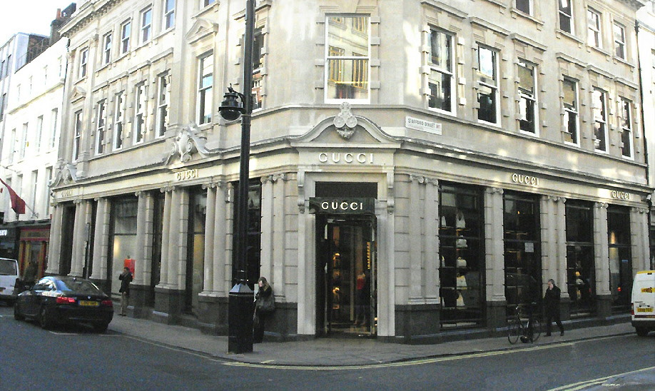 Gucci fashion house on Old Bond Street in London