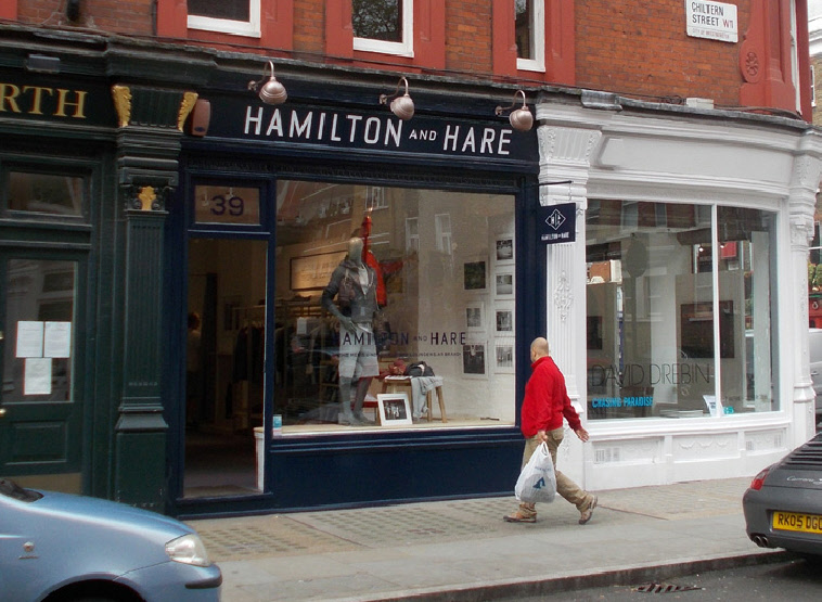 Hamilton and Hare menswear shop on Chiltern Street in Marylebone