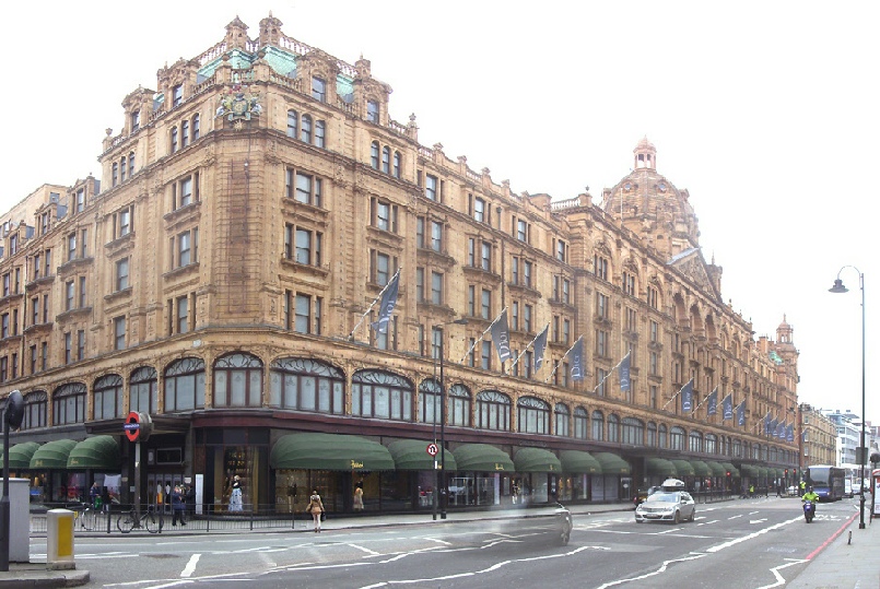 Harrods department store on Brompton Road in Knightsbridge