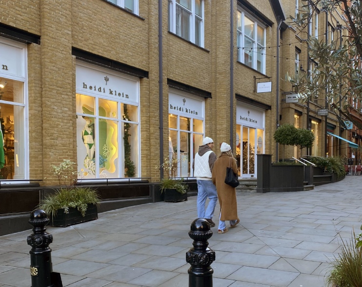 Heidi Klein womenswear shop on Pavilion Road in London's Chelsea