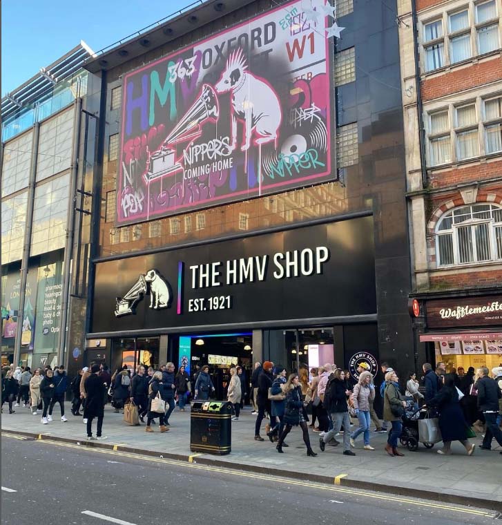 HMV music store on Oxford Street in London