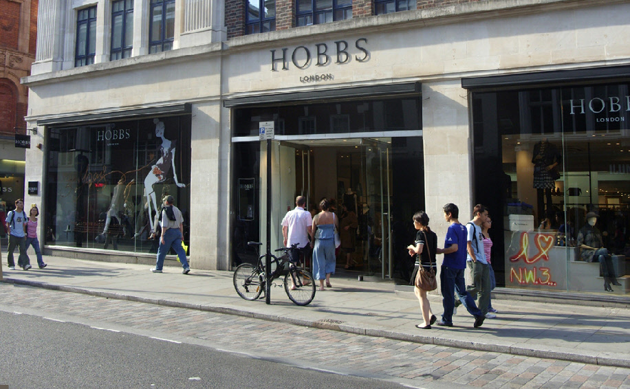 Hobbs womenswear store on Long Acre near Covent Garden station 