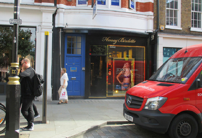 Honey Birdette lingerie shop in London’s Covent Garden