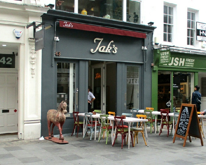 Jak's cafe and bar on South Molton Street in London's Mayfair