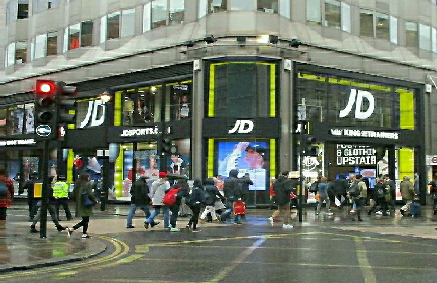 JD sportswear store next to Bond Street Station on Oxford Street