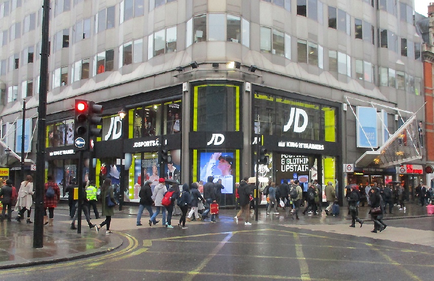 JD sportswear store next to Bond Street Station on Oxford Street