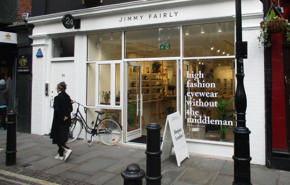 Jimmy Fairly eyewear shop on Neal Street in Covent Garden