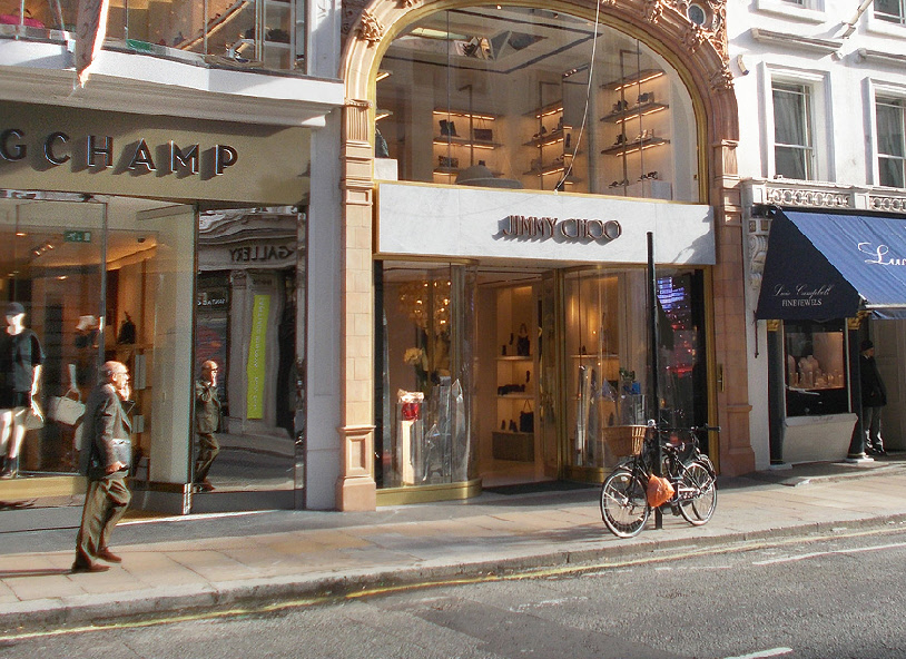 Jimmy Choo shoes shop on London's New Bond Street