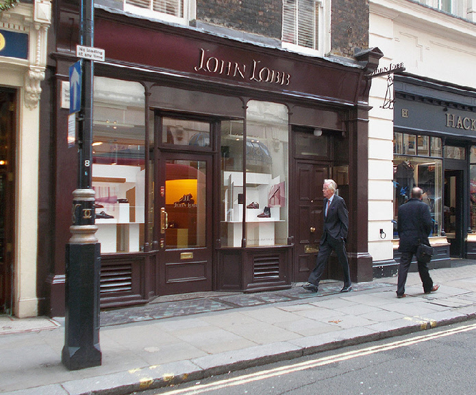 John Lobb shoes shop on Jermyn Street in London’s St James’s