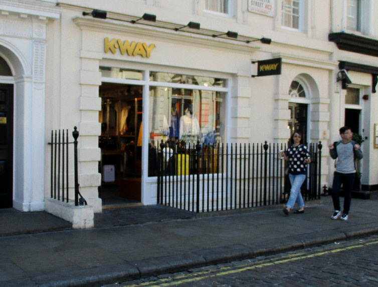 K-Way jackets shop on Henrietta Street in Covent Garden