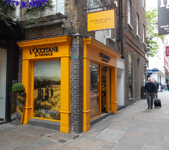 L’Occitane cosmetics shop on Gee’s Court in Marylebone